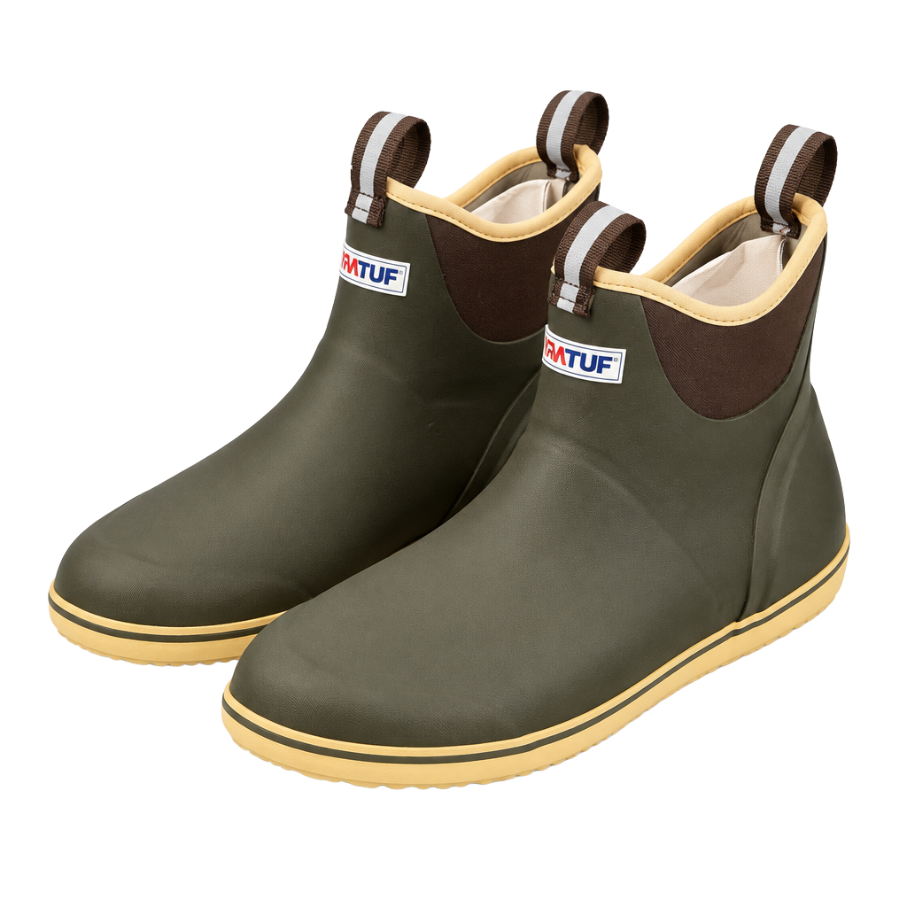 12M - XTRATUF Ankle Boots Brown Rubber Deck Boots 1