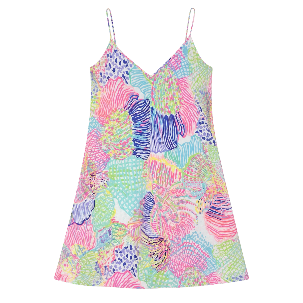 Lilly Pulitzer Clara Slip Shift Dress 100% Silk XS EUC Free Shipping 1