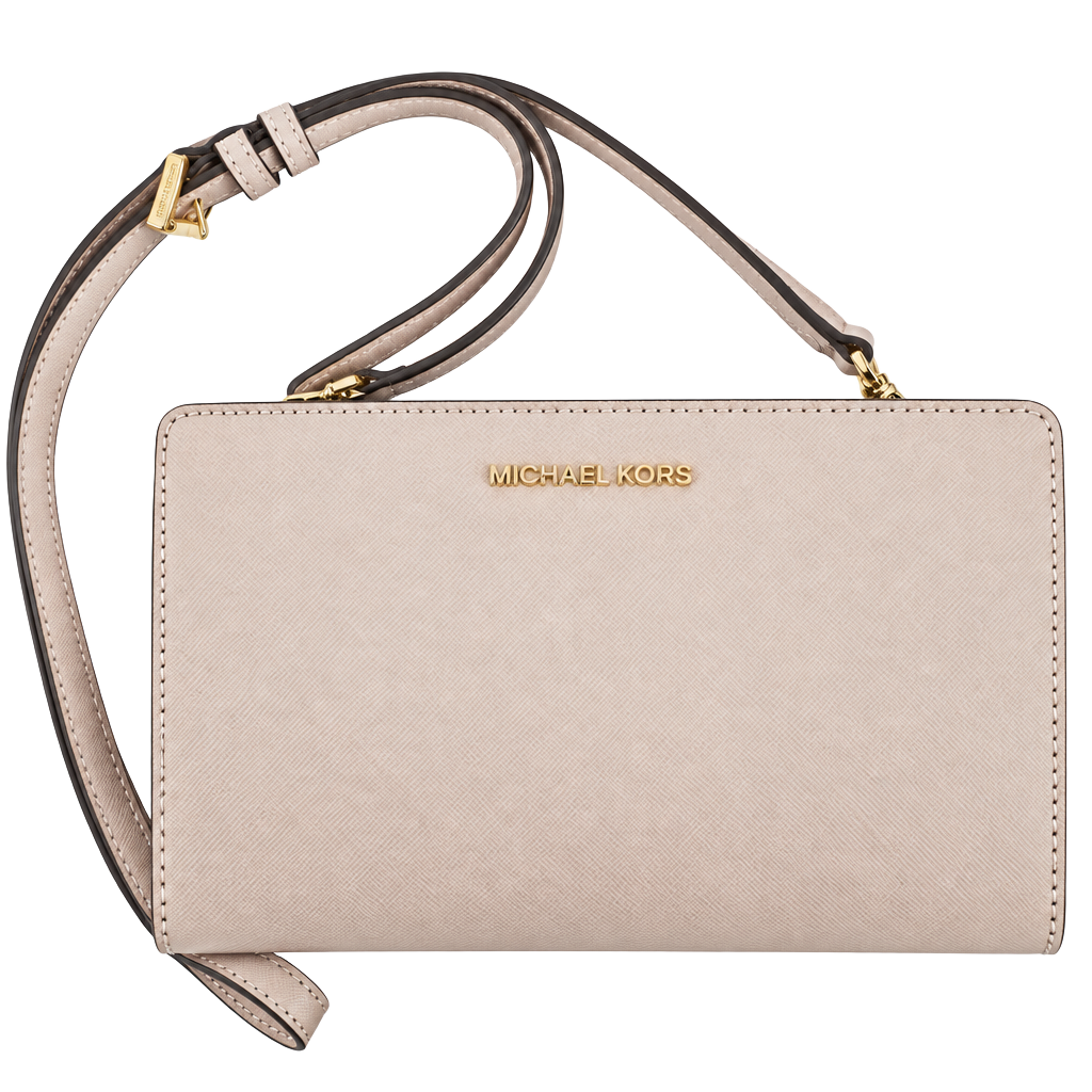 Michael Kors Jet Set Travel Crossbody Bag Pink Saffiano Leather 1