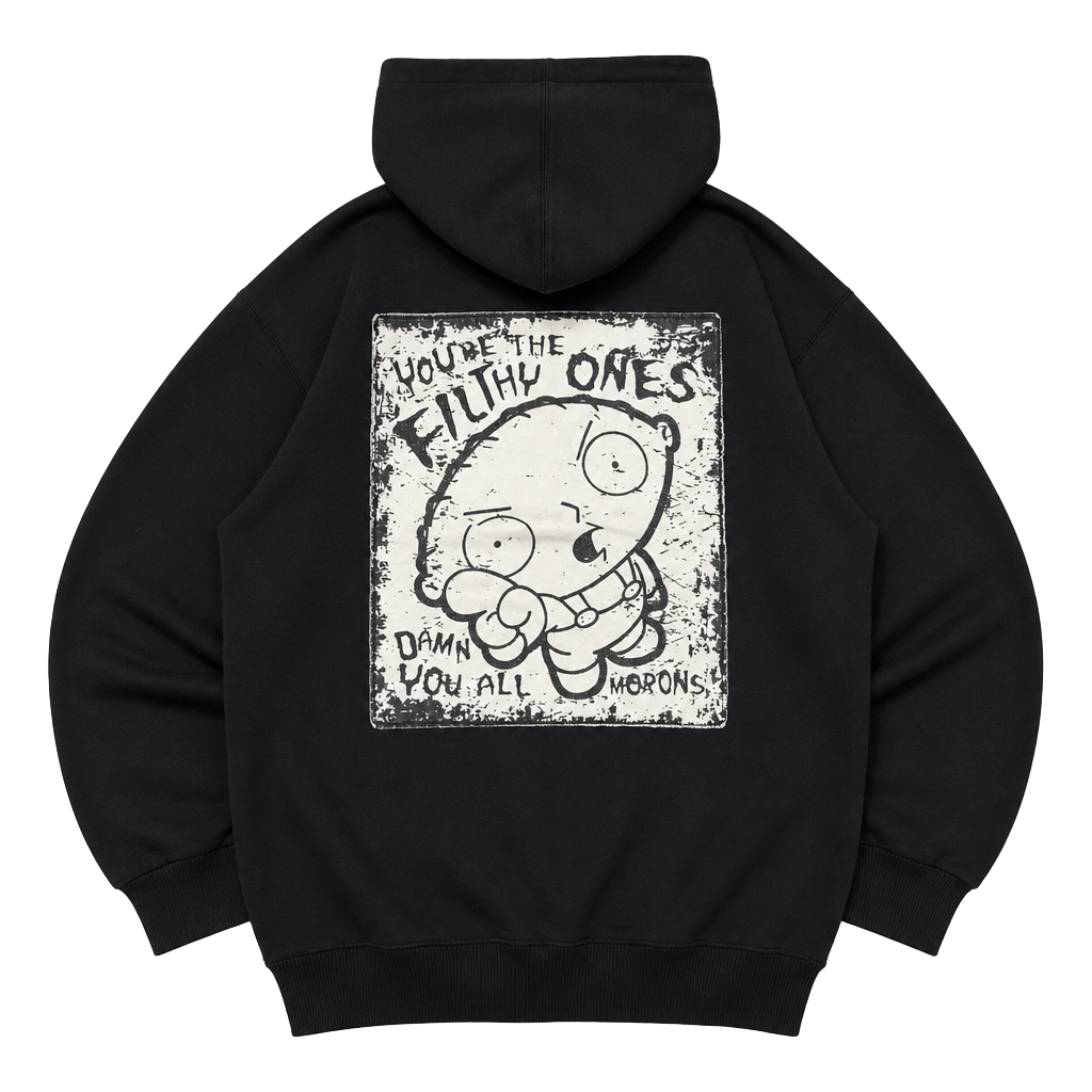 Family Guy Stewie Zip Up Hoodie Size S Black 2004 Vintage 1