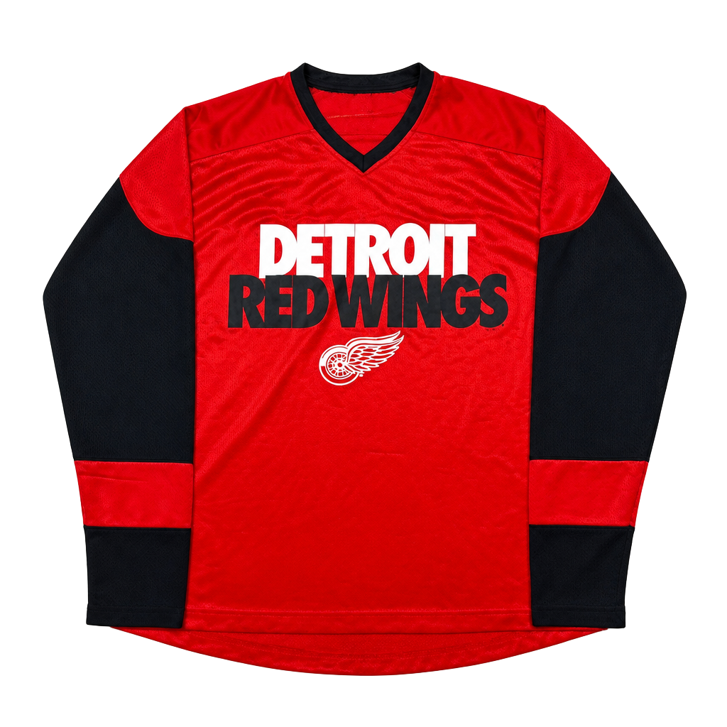 NHL Detroit Red Wings Long Sleeve Jersey Size S/CH/P (34/36) Red Black 1