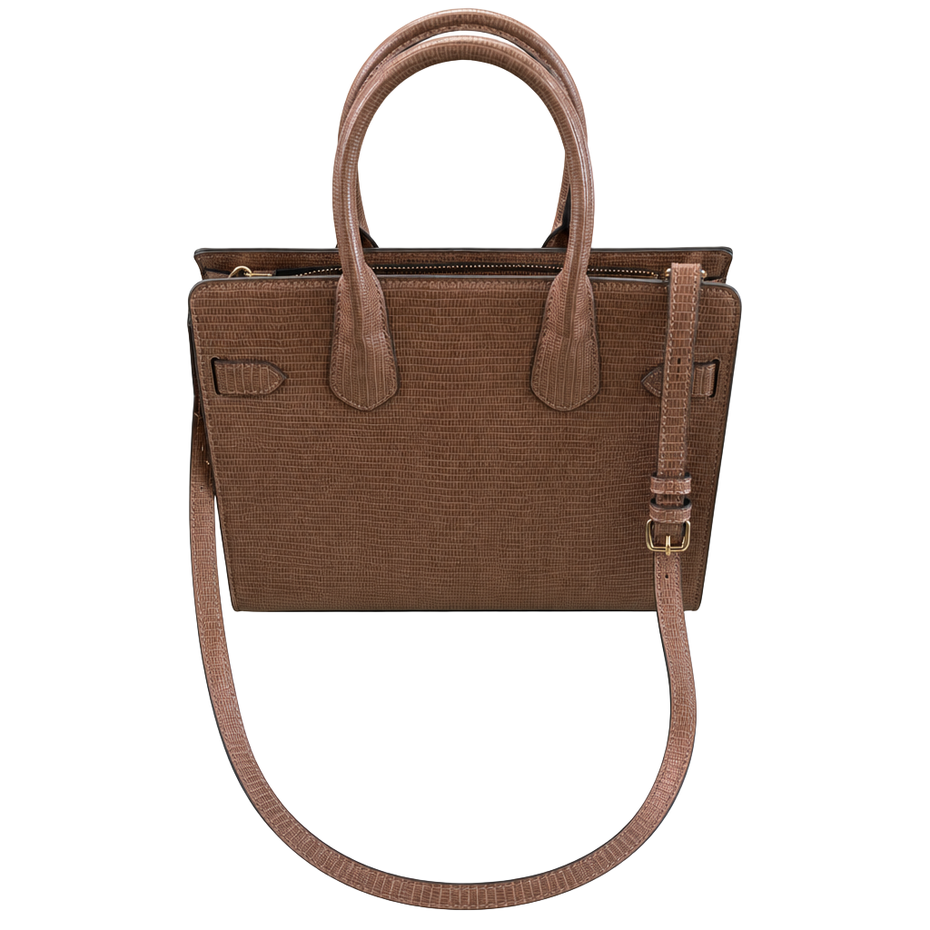 A New Day Brown Lizard Print Top Handle Satchel Bag with Detachable Strap 1