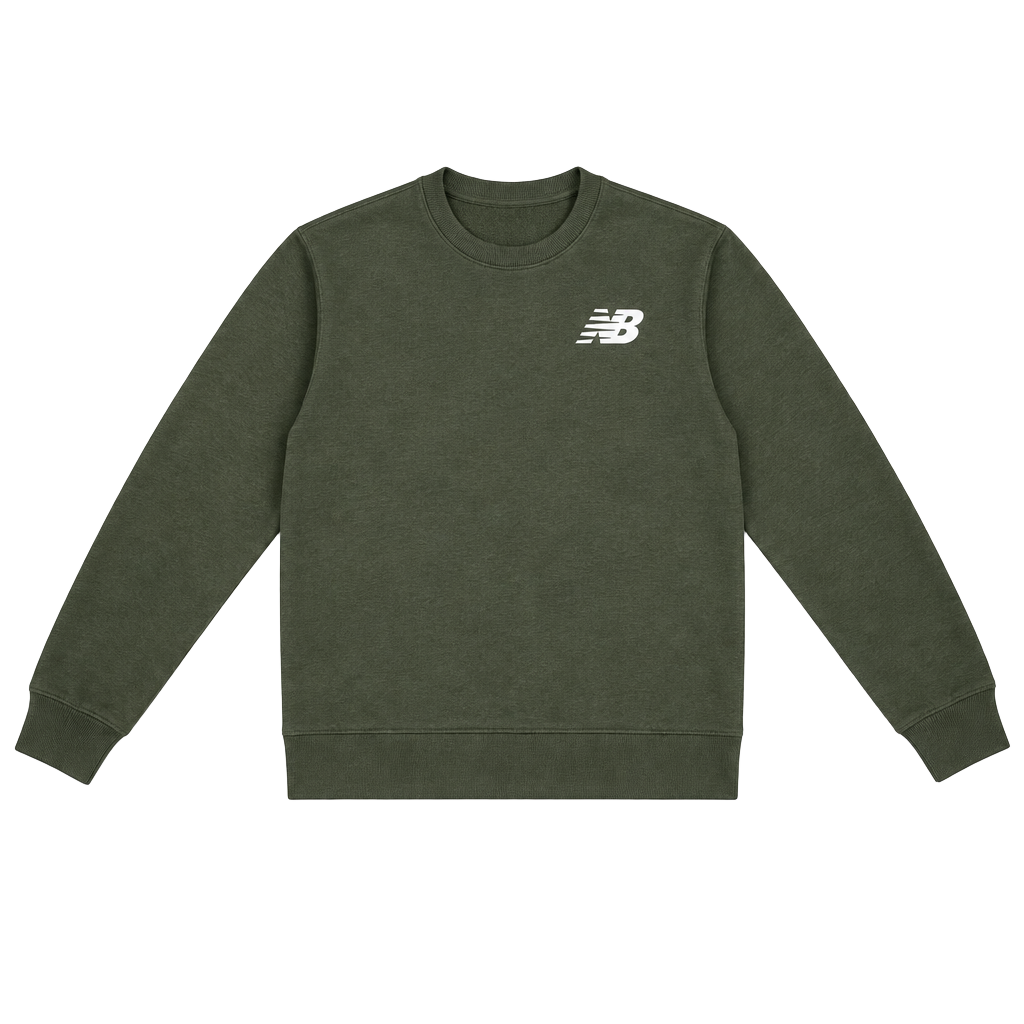 New Balance Crewneck Sweatshirt Size M Green Logo 1