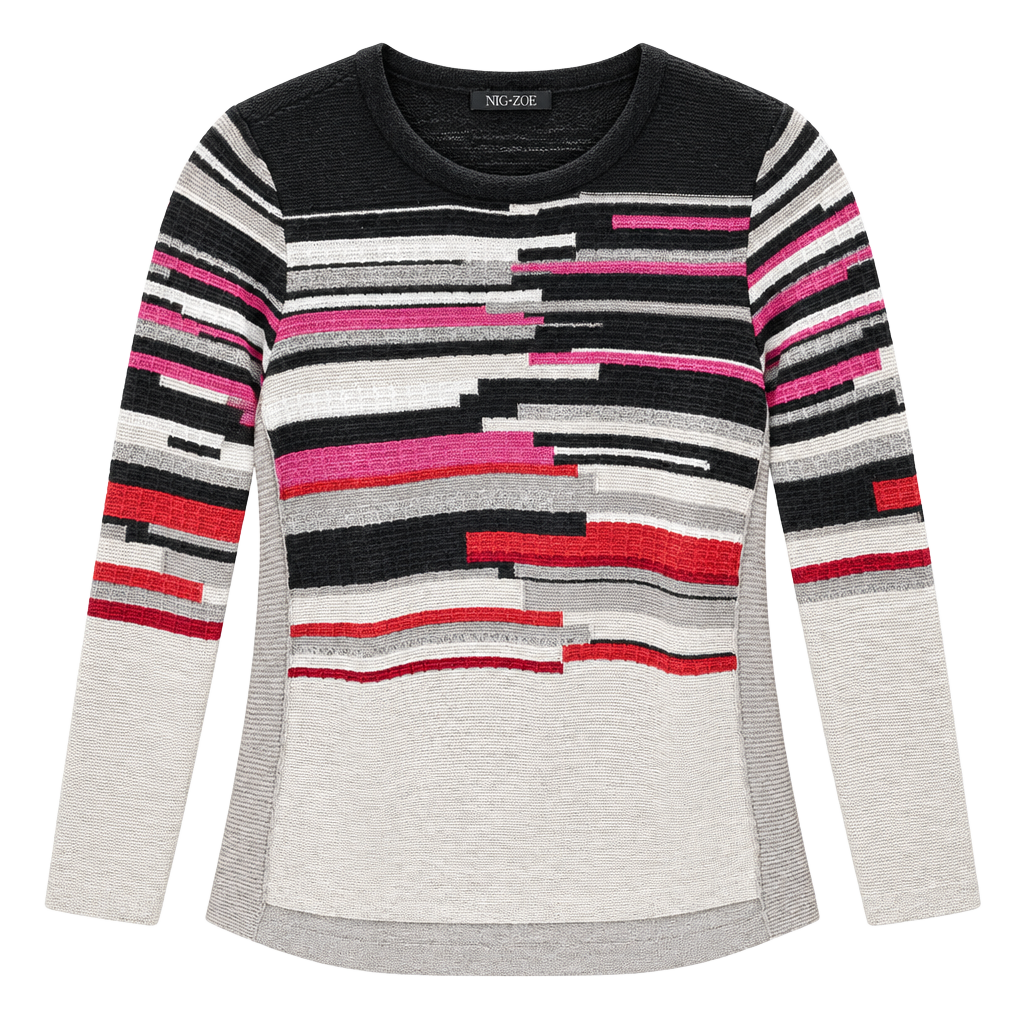 NIC+ZOE Striped Knit Sweater Size S Multicolor Crewneck Long Sleeve 1