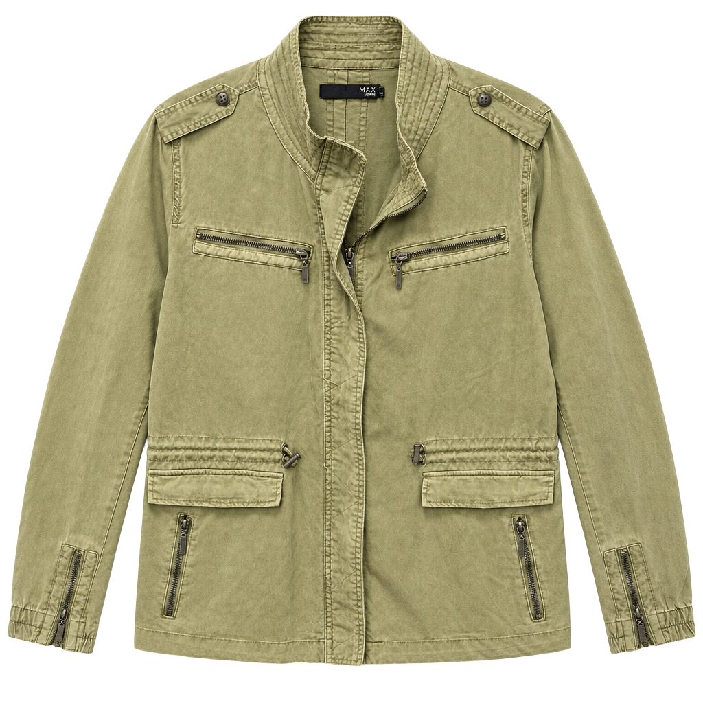 Max Jeans Olive Green Utility Jacket Great Layering piece 1