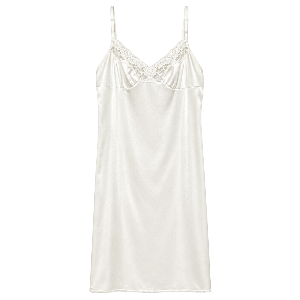 Vintage Vassarette white lace full slip/dress/nightgown. Coquette Bridal
1