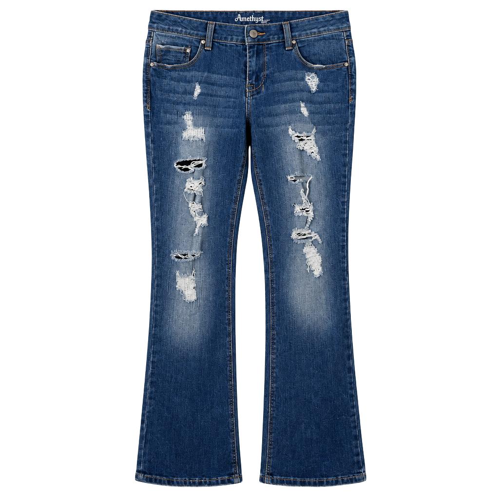 Amethyst Jeans Distressed Bootcut Jeans 1