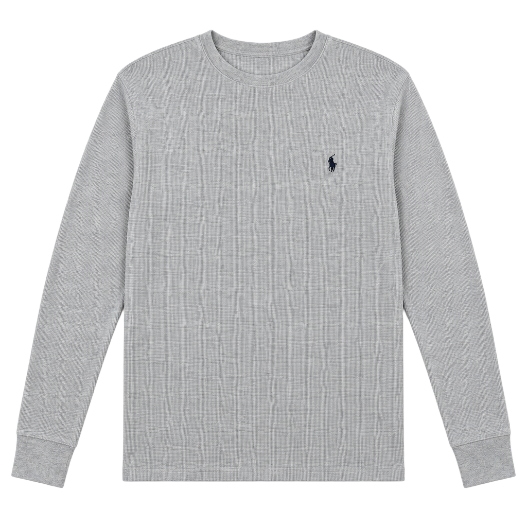 Polo Ralph Lauren Waffle Knit Thermal Shirt Size M Gray Cotton 1