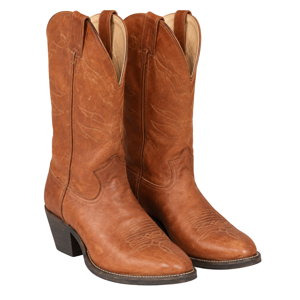 Vintage JUSTIN 2102 Cowboy Boots Men’s 9 B Narrow Made In USA Light Patina Vtg 70s /80s 1