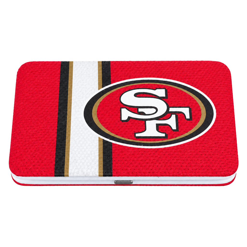 NFL San Francisco 49ers Metal Frame Clutch Wallet Red Mesh 1