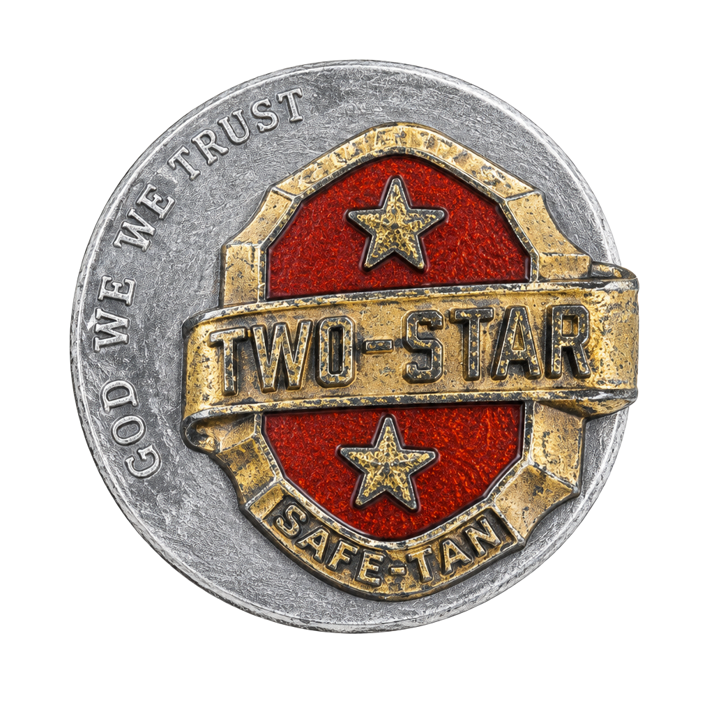 B.B. Co. Vintage Two Star Salesman Award Pin Sterling Silver Red Enamel 1