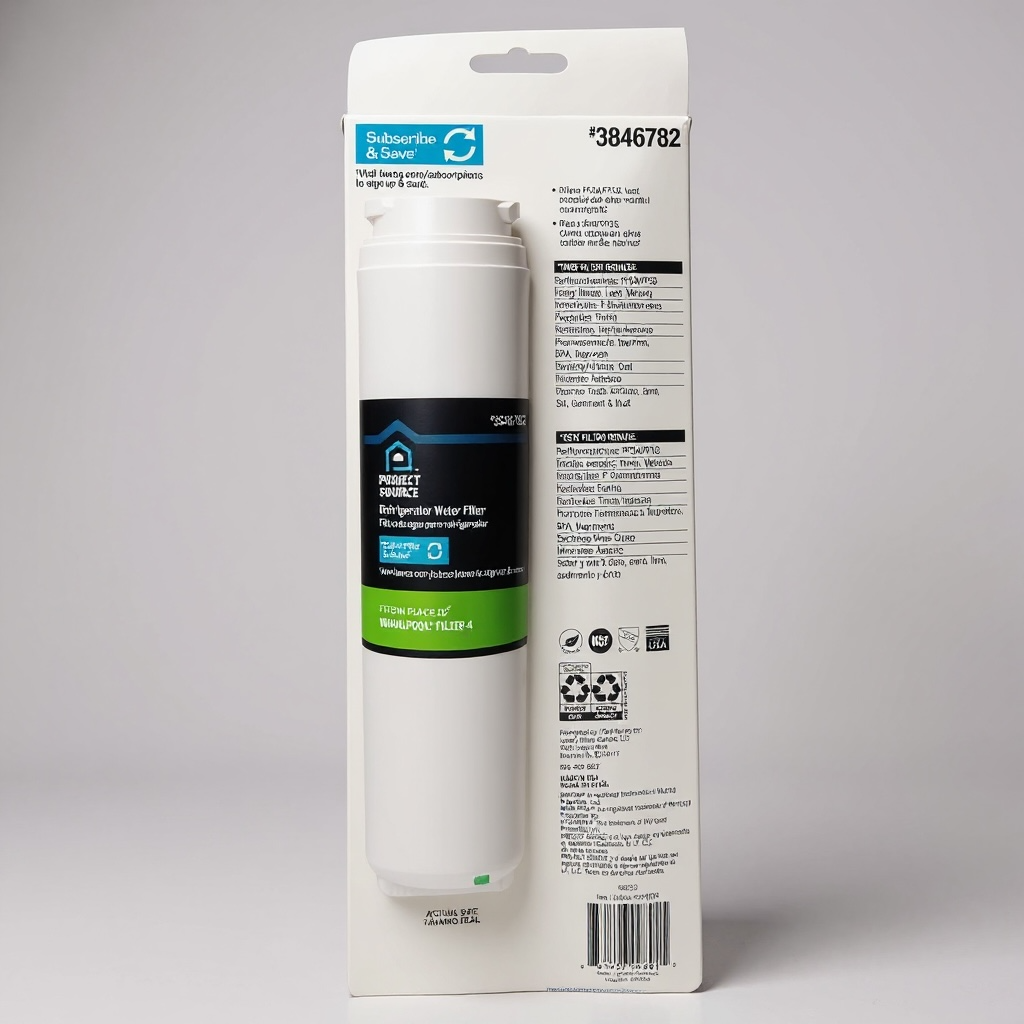 Project Source Twist-in Refrigerator Water Filter M-2 Fits Whirlpool Filter 4 3