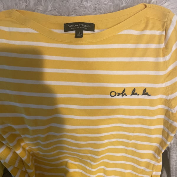 H&M Yellow Striped "Sweet as Honey" T-Shirt