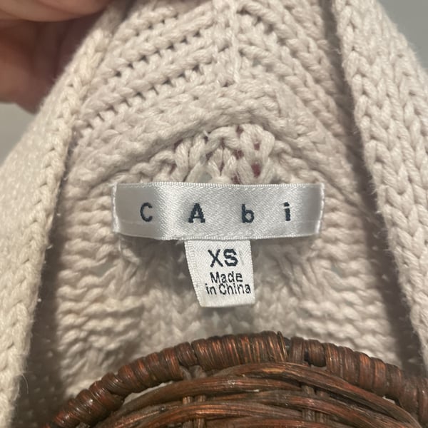 Cabi Crochet Button Up Cardigan Open Knit Sweater Small