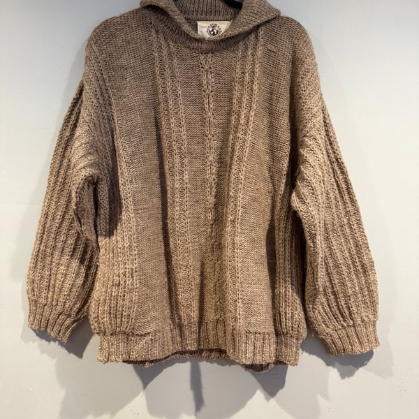 Naturals Instincts 100% Wool Cable Knit Sweater Pullover Made in Ireland Size XL