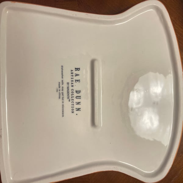 Rae Dunn Magenta "WASH" Soap Dish Tray White