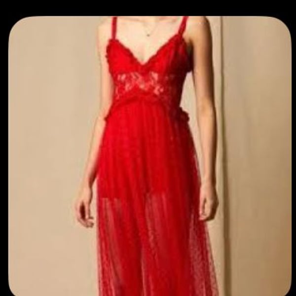 Red Lacy Dress from Choosy with built in body shaping shorts Size 1X