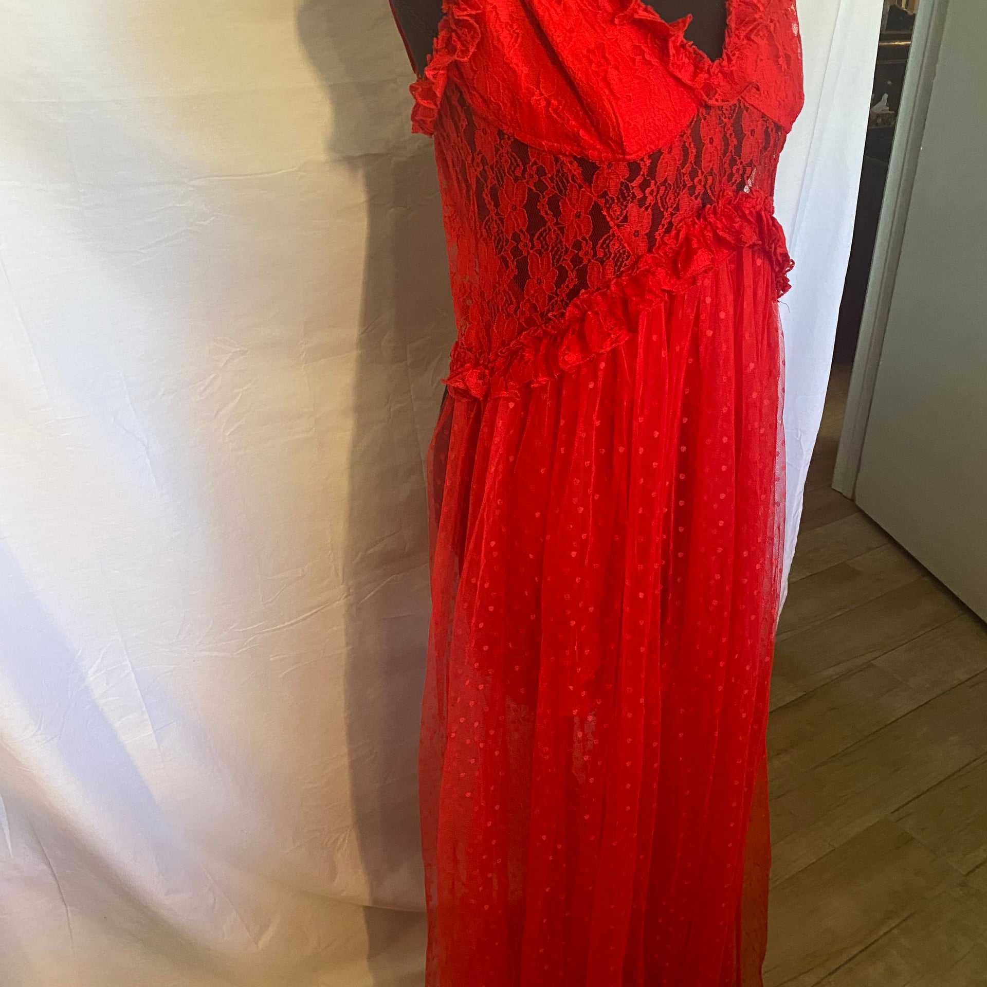 Red Lacy Dress from Choosy with built in body shaping shorts Size 1X 3