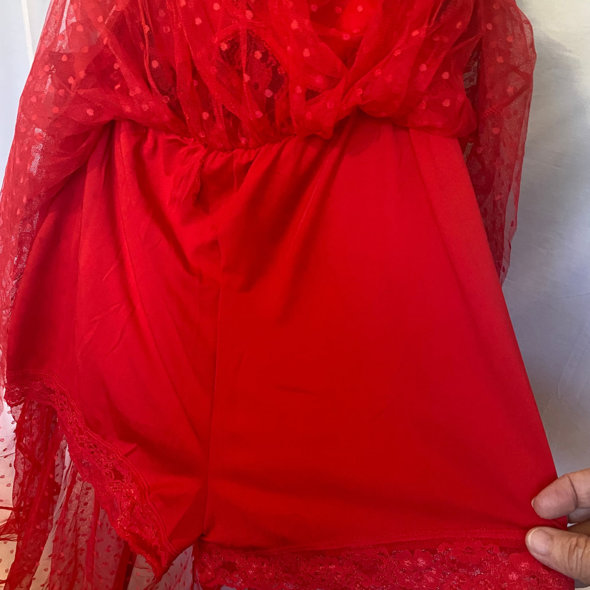 Red Lacy Dress from Choosy with built in body shaping shorts Size 1X 7