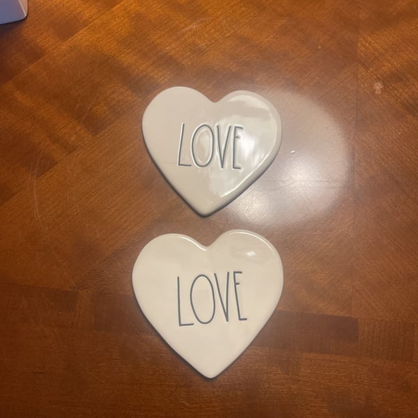 Rae Dunn Artisan Collection by Magenta - 2 piece set of "LOVE" Coasters - NEW