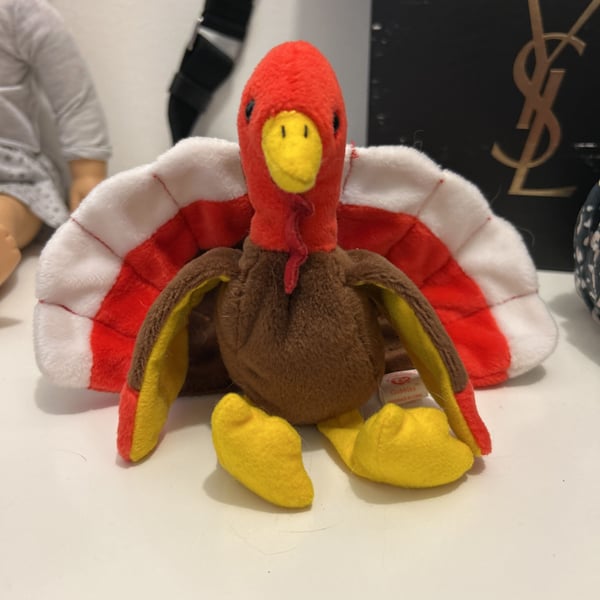 Vintage 1996 TY Beanie Babies GOBBLES the Turkey GREAT SHAPE Thanksgiving