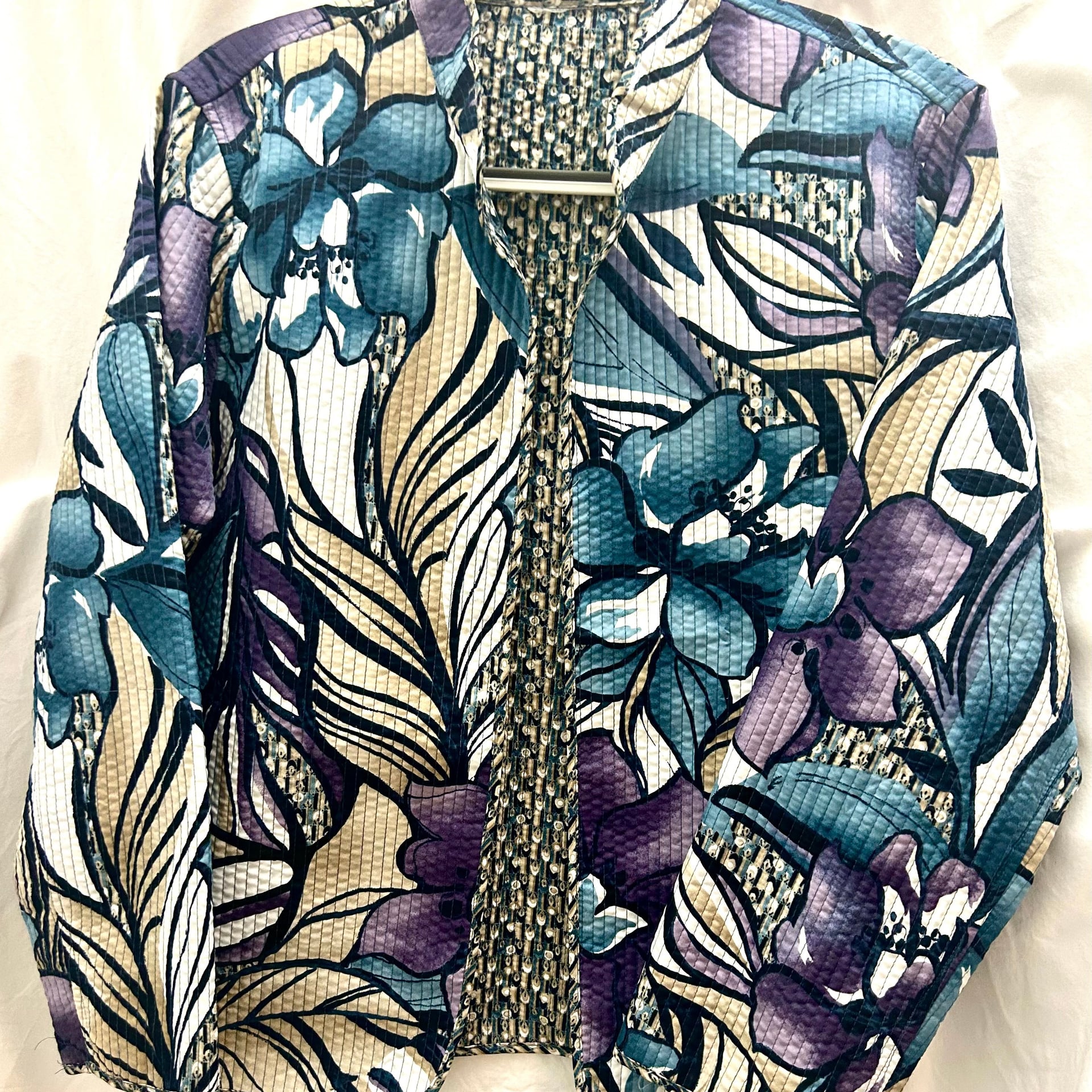 Alfred Dunner Reversible Floral Quilted Jacket Y2K 1