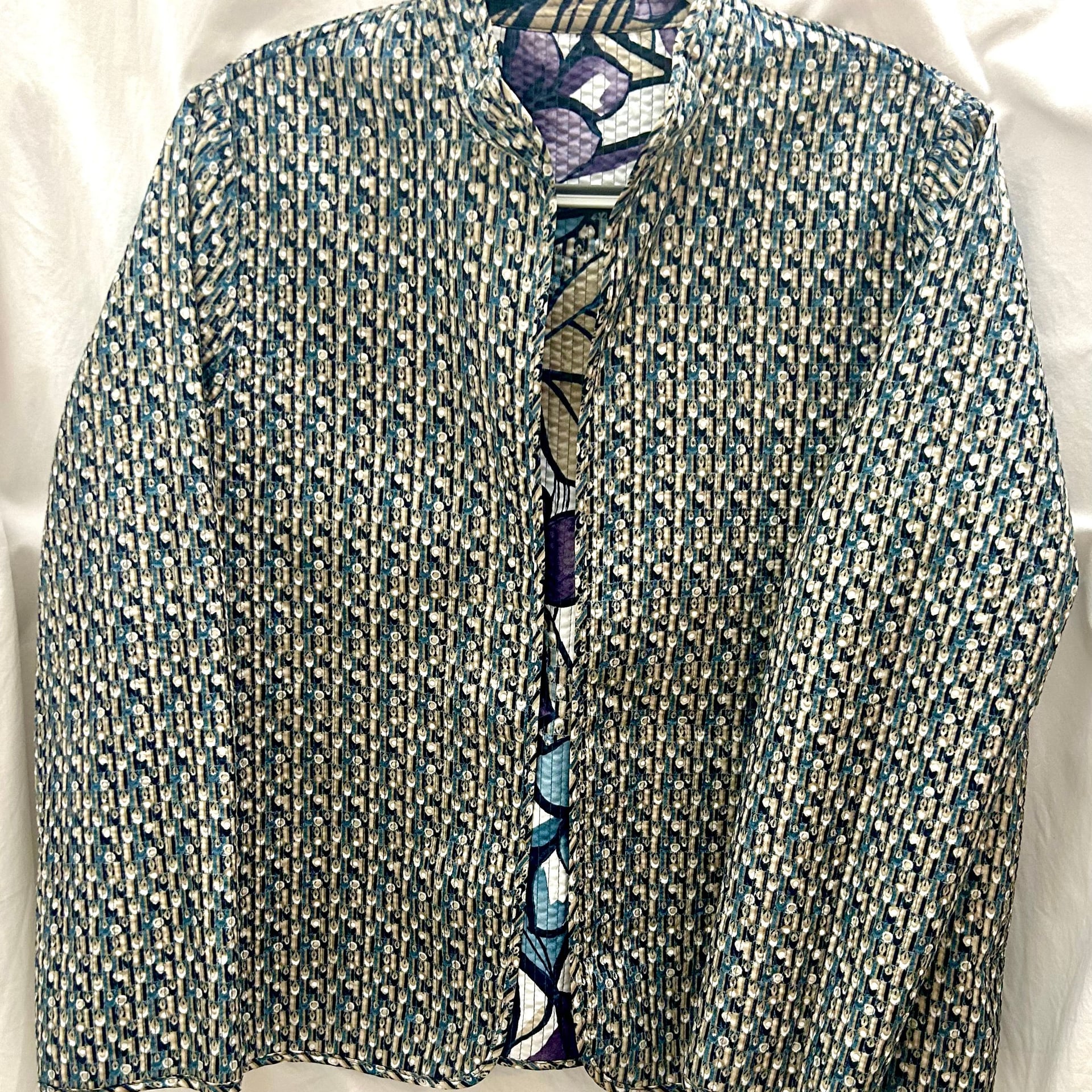 Alfred Dunner Reversible Floral Quilted Jacket Y2K 2
