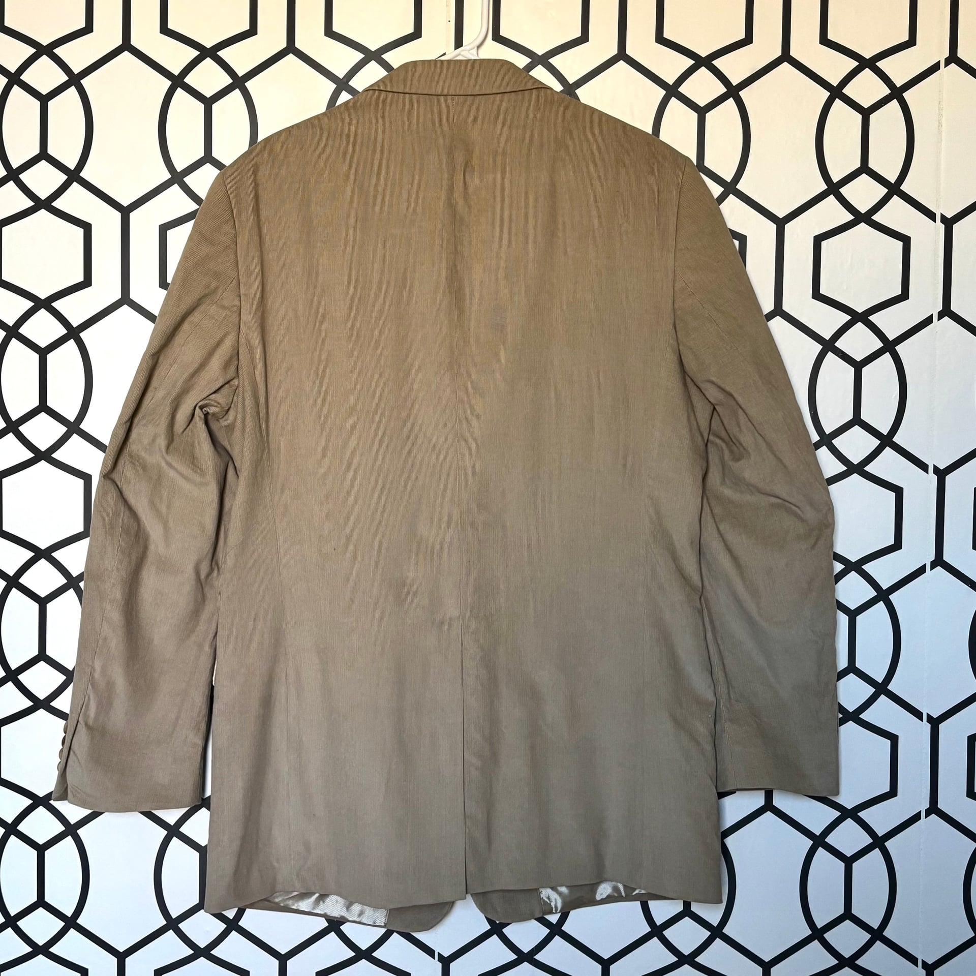 Men's Alan Flusser Tan Corduroy Suit Jacket - Two Button Blazer 42L 8