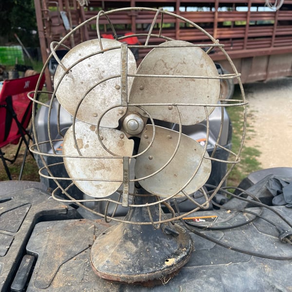 Vintage Hunter Zephair Type C-12 Fan - Works - 1940s Industrial Deco USA