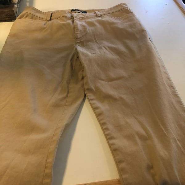 Lauren Ralph Lauren Pants Womens 6 Ankle Zip Leg Low Rise Slash Pockets Tan EUC