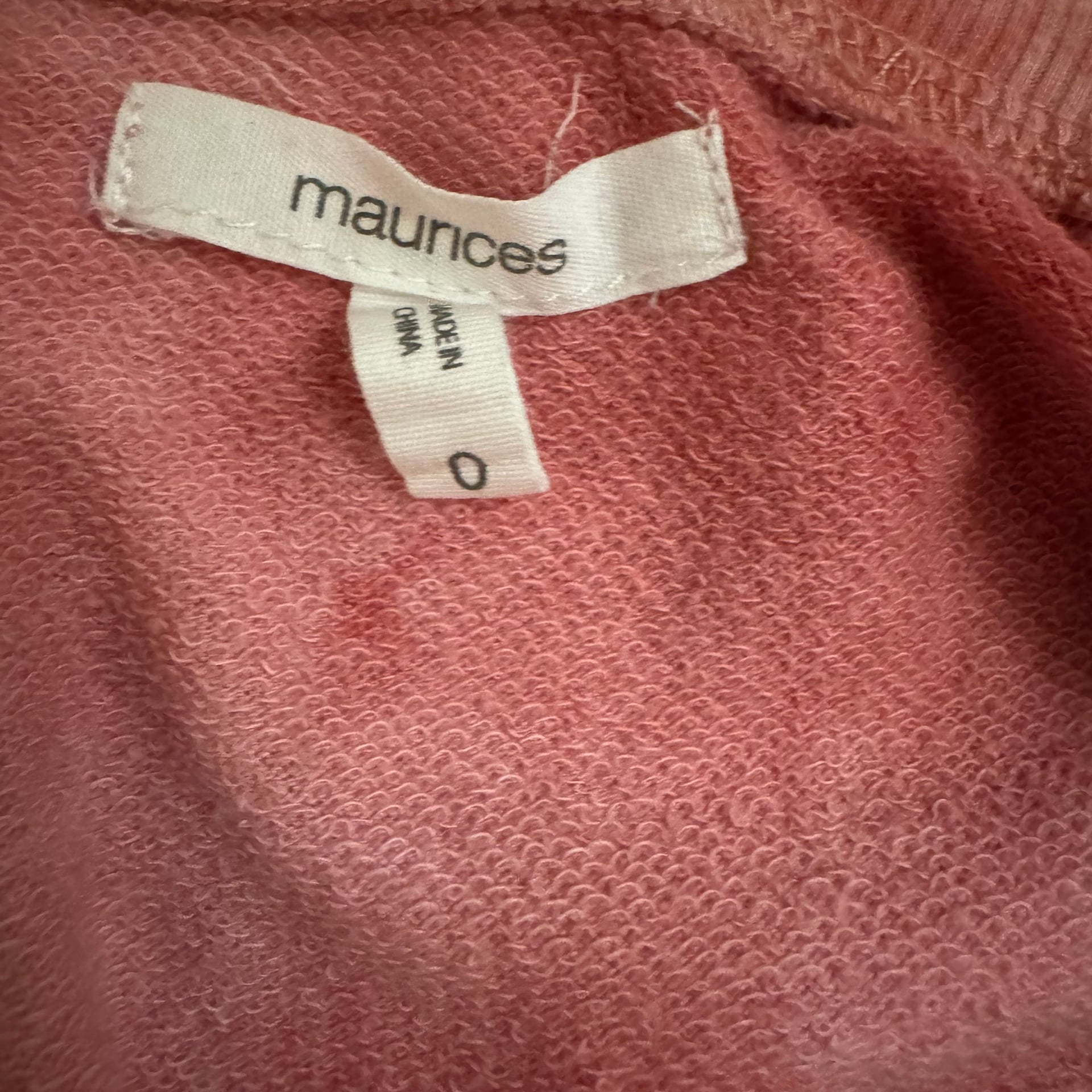 Women's Maurices Pink Tie Dye Knot Front Sweatshirt Crew Neck 2