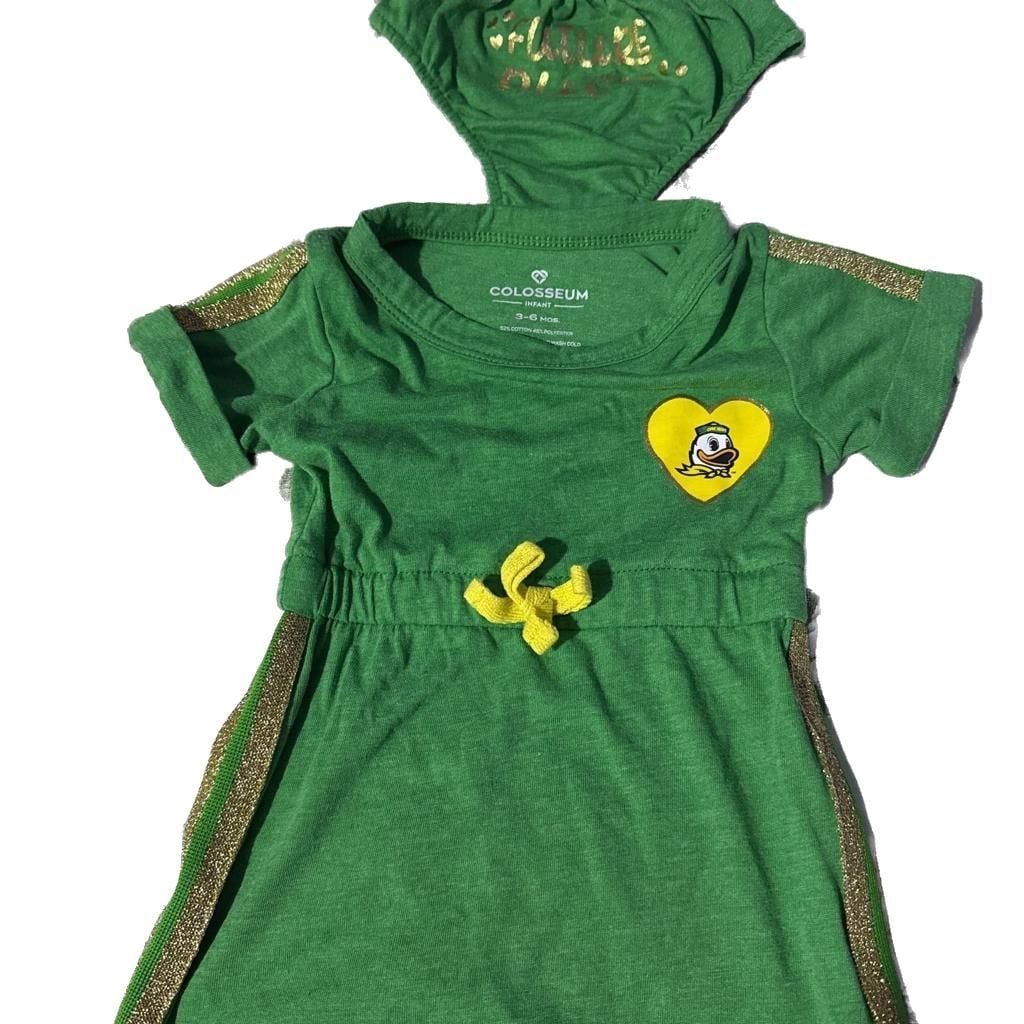 Colosseum Infant Oregon Ducks Dress & Bloomers Set, Green & Gold 2
