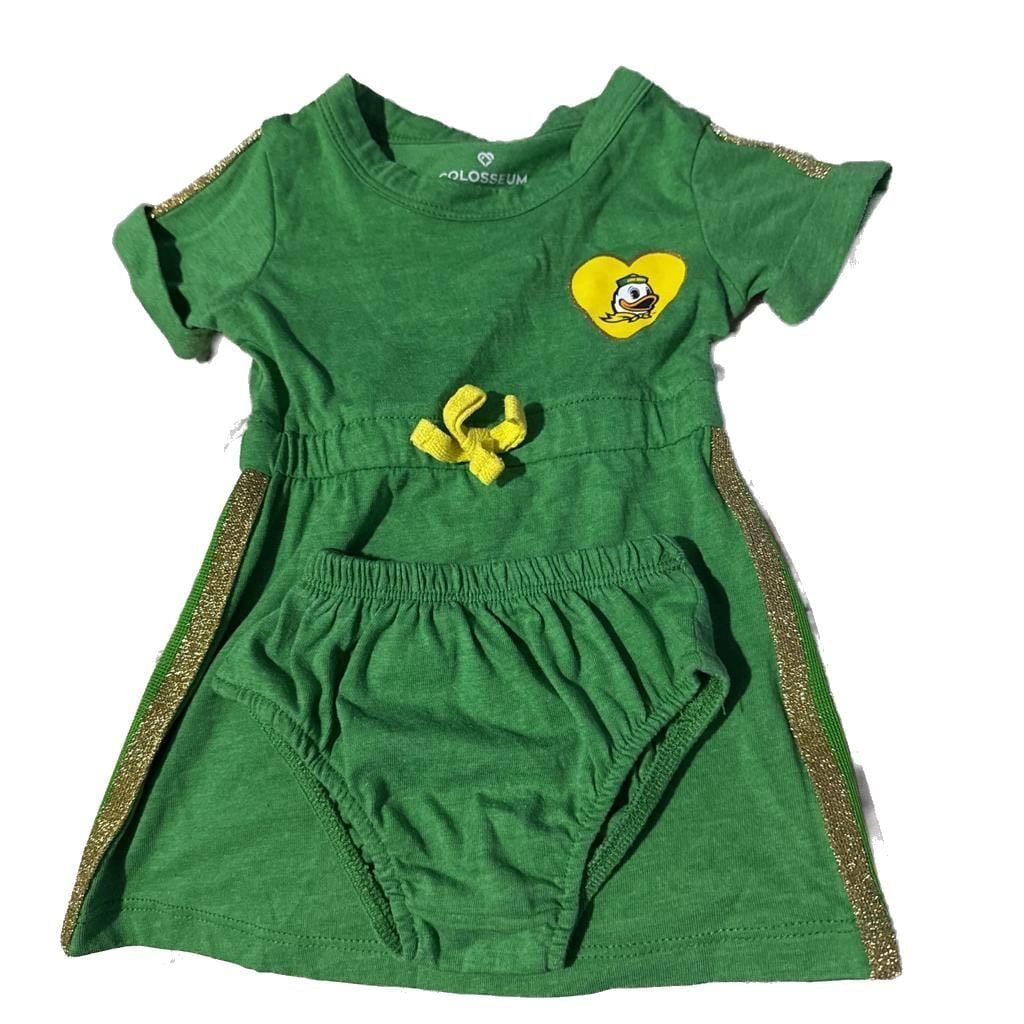 Colosseum Infant Oregon Ducks Dress & Bloomers Set, Green & Gold 5