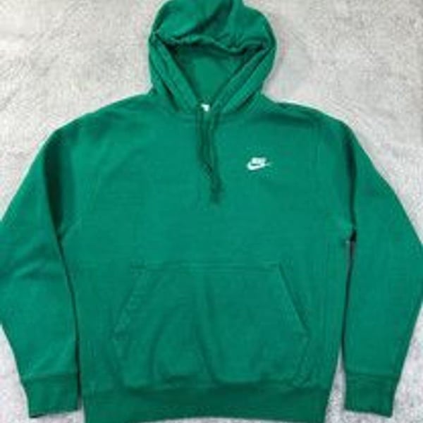 Nike Club Fleece Hoodie Men’s Small Green Pullover Sweatshirt Hoodie