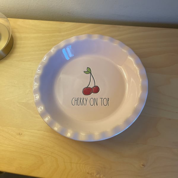 Rae Dunn CHERRY ON TOP Pie Plate