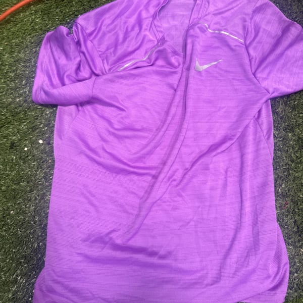 Nike Dri-FIT Miler Short Sleeve Running T-Shirt in Vivid Purple
