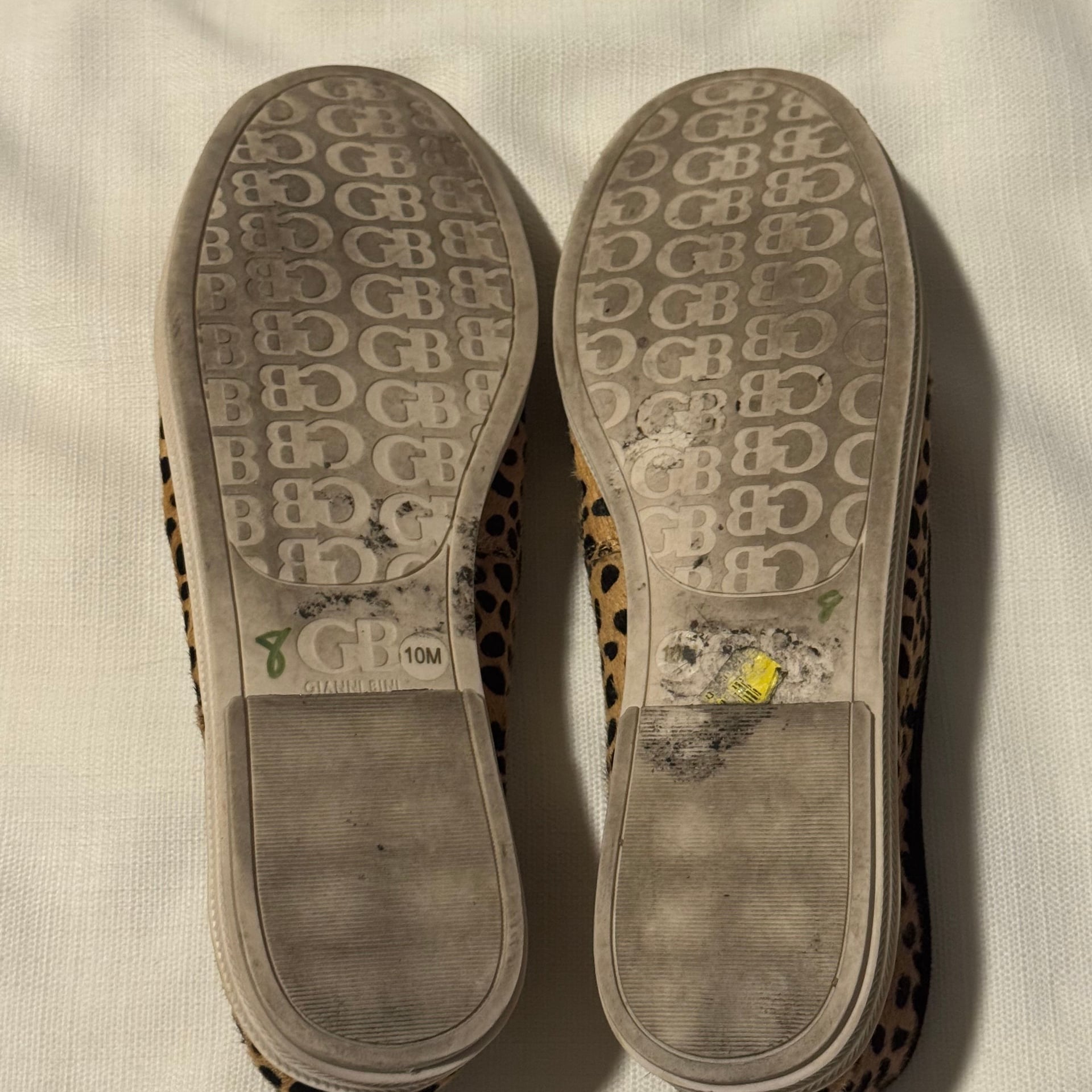 Gianni Bini Leopard Animal Print Calf Hair Black and Tan Slip-On Loafers Size 10 7