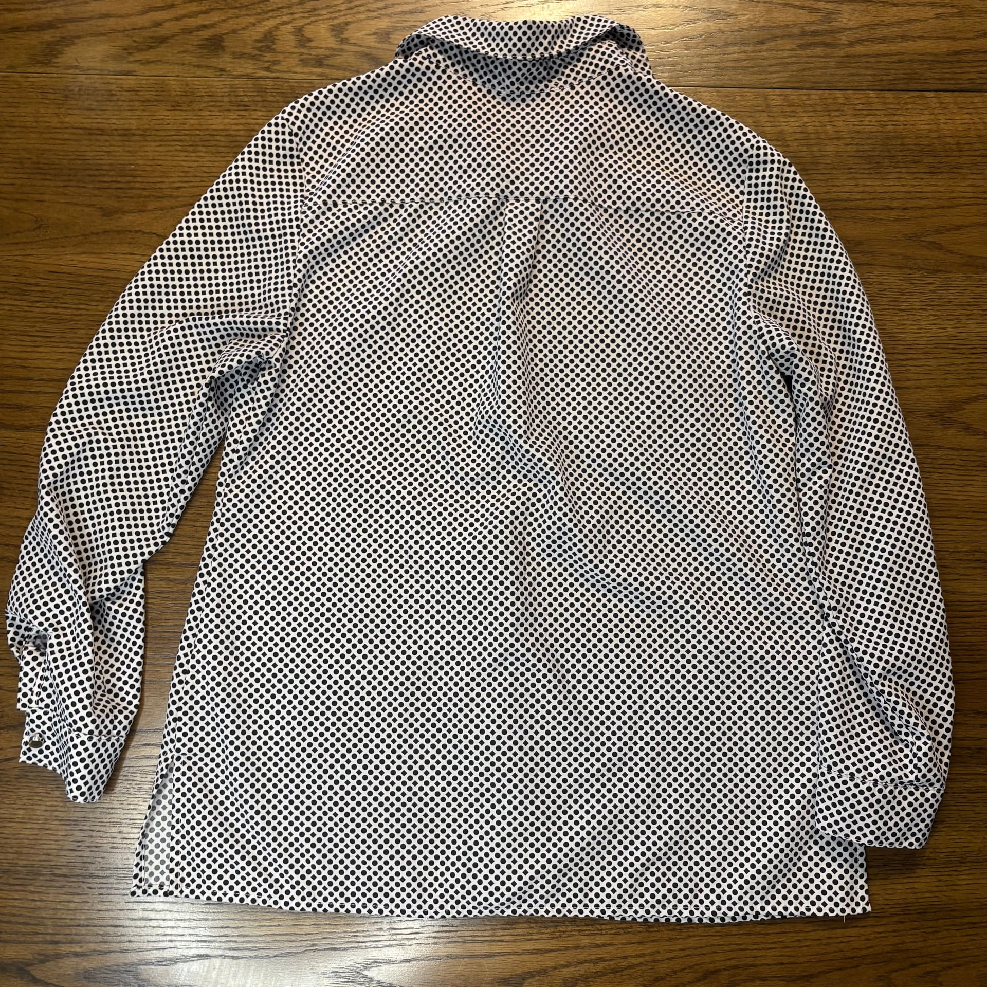 Notation The Portofino Shirt Black White Polka Dot Blouse 7