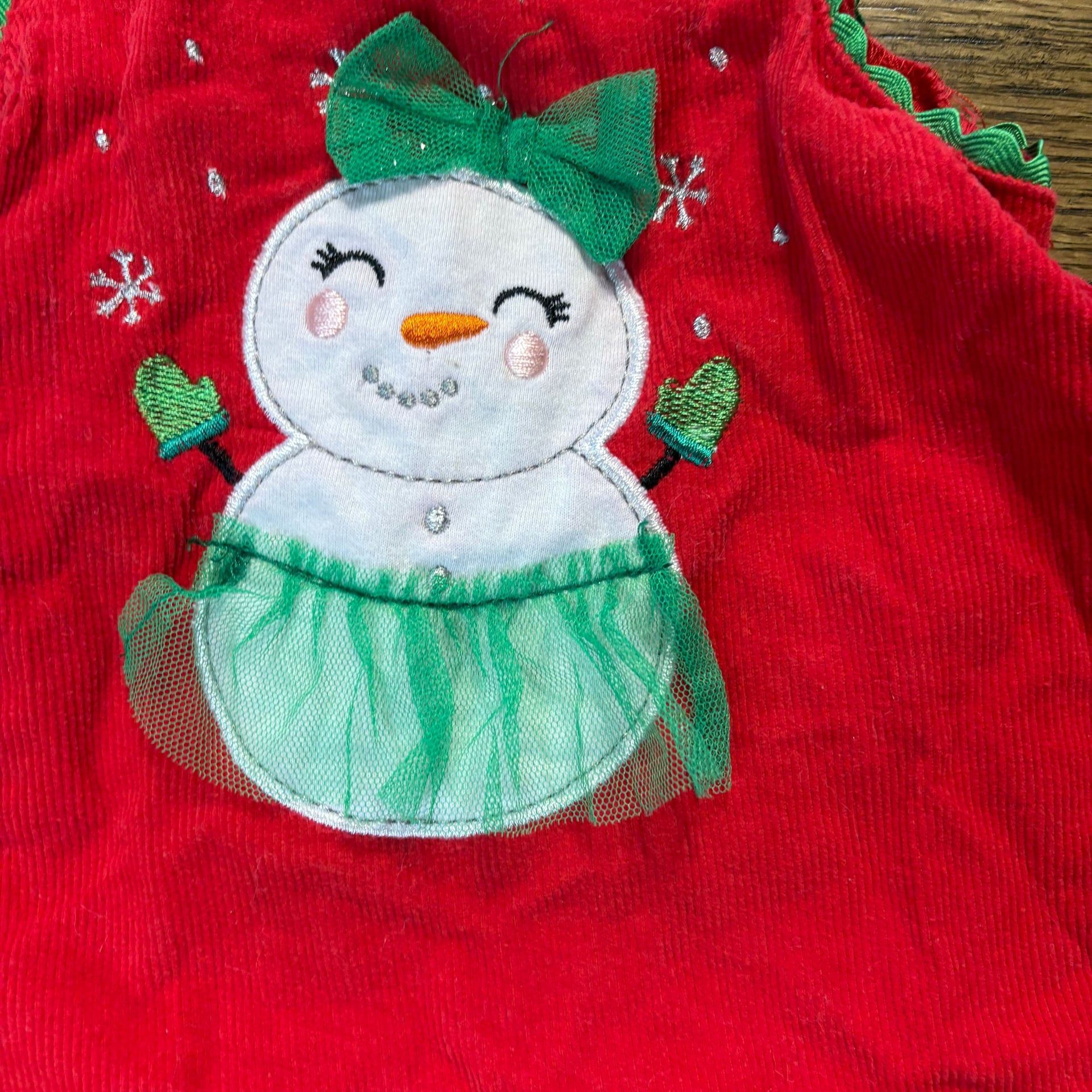 Nanetle Editions Christmas Candy Cane Corduroy Jumper Dress 24M 4