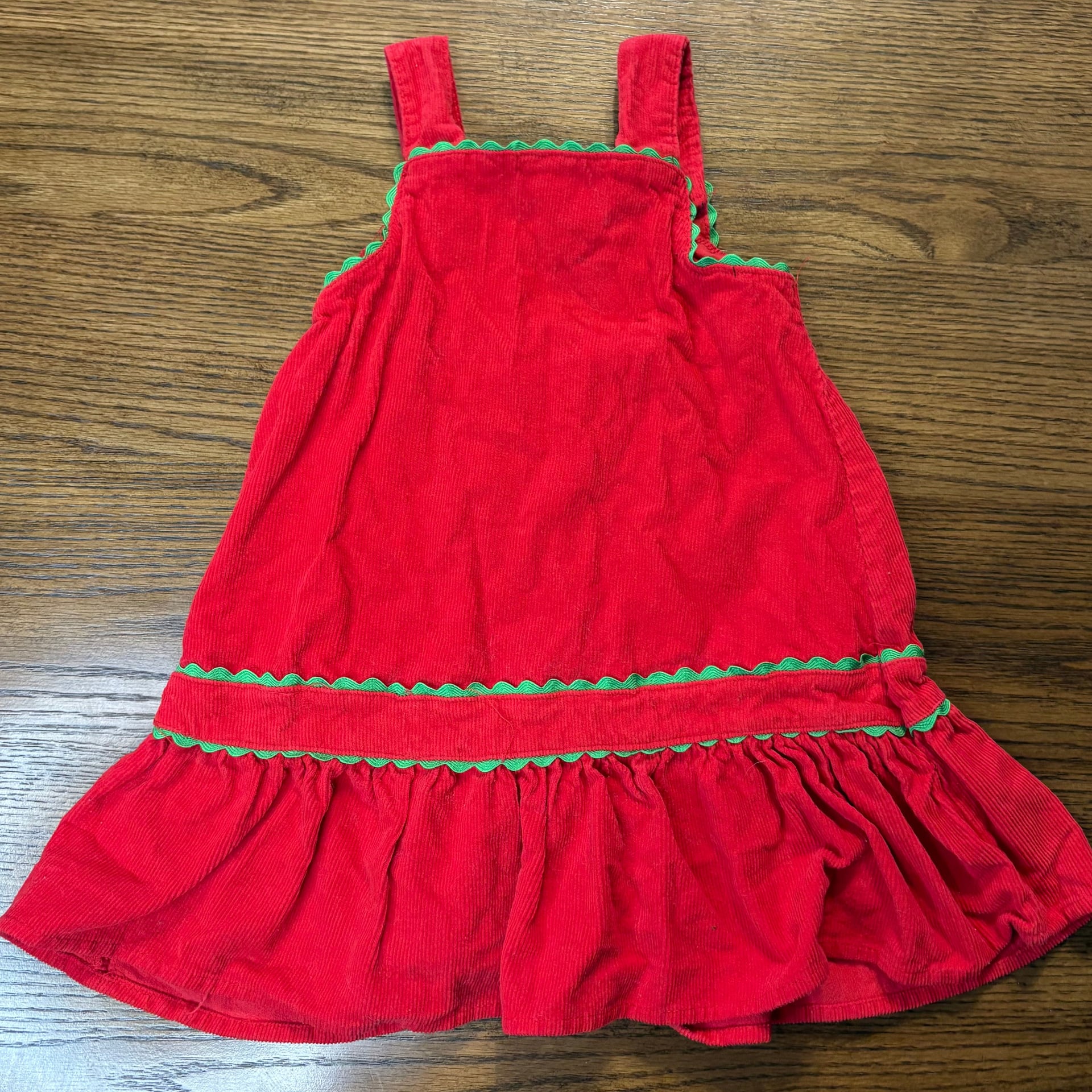 Nanetle Editions Christmas Candy Cane Corduroy Jumper Dress 24M 7