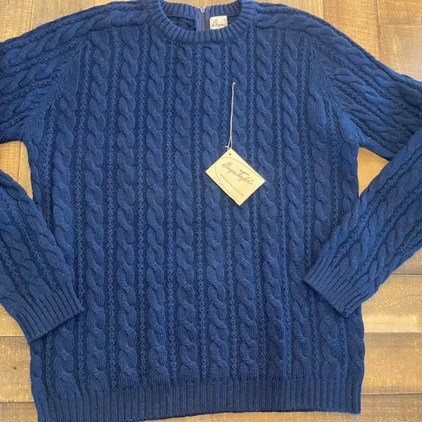 Vintage Dayne Taylor Cream Cable Knit Sweater NEW WITH TAGS 40 Med/Large