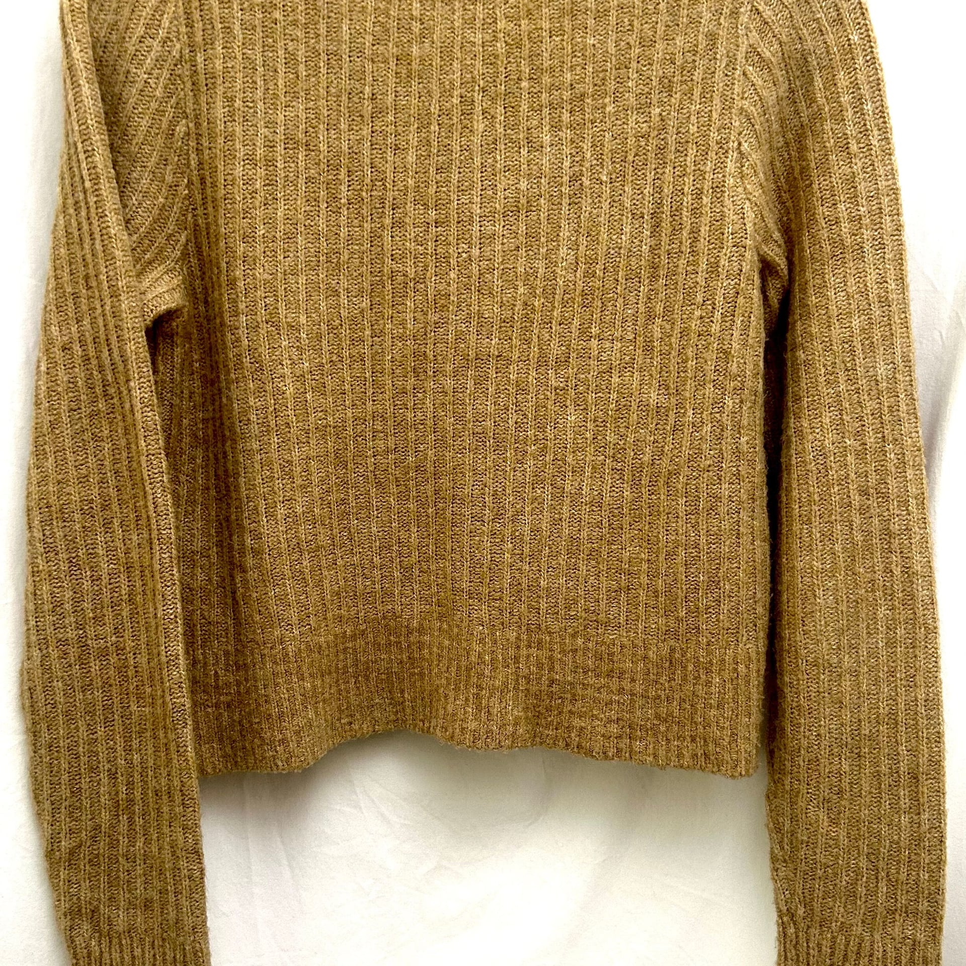 Abercrombie & Fitch Tan Cardigan Cropped M Preppy 3
