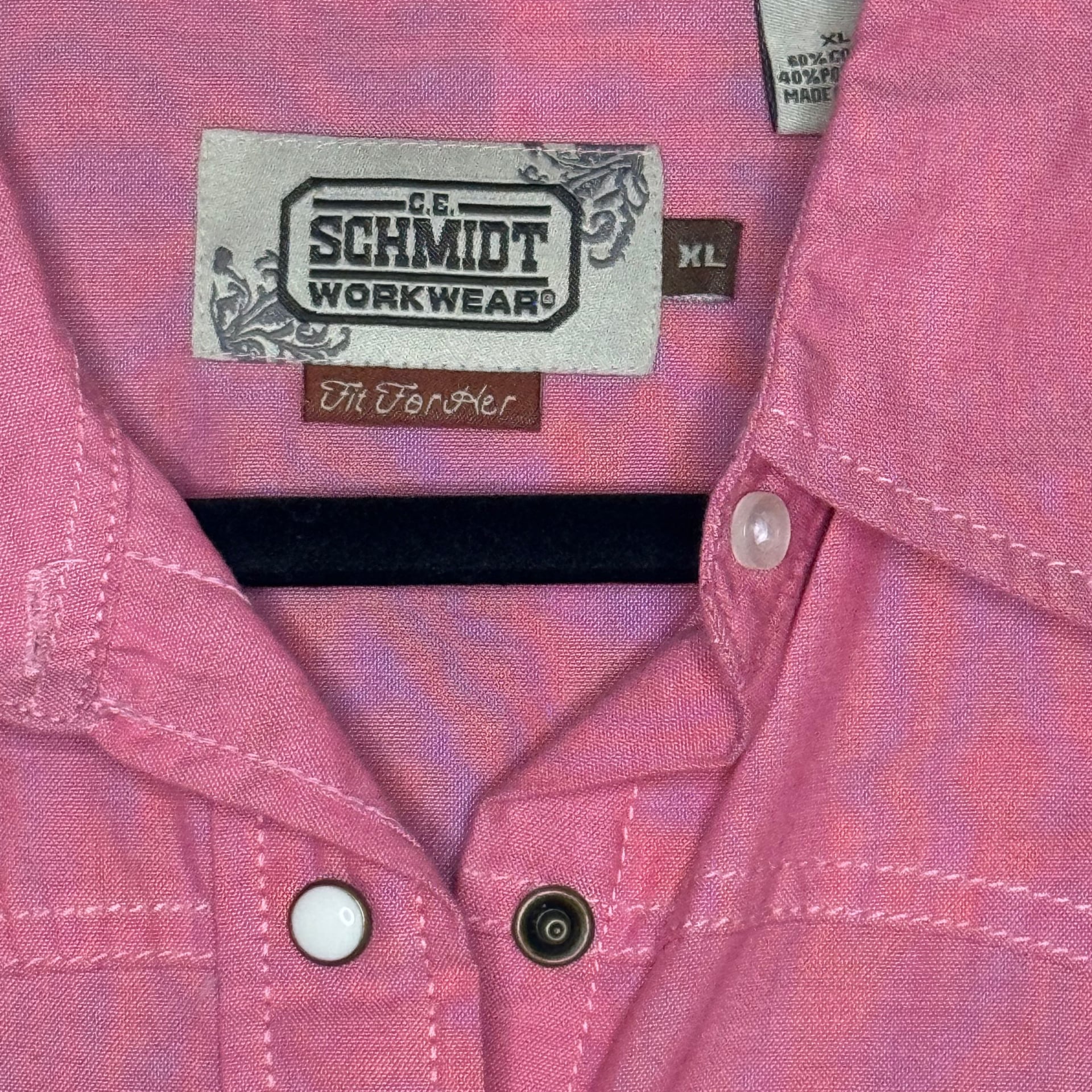 CE Schmidt Workwear Women Button Snap Western Shirt Size Medium Pink M113 -19 2