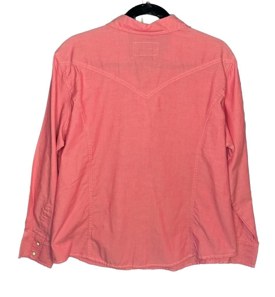 CE Schmidt Workwear Women Button Snap Western Shirt Size Medium Pink M113 -19 3