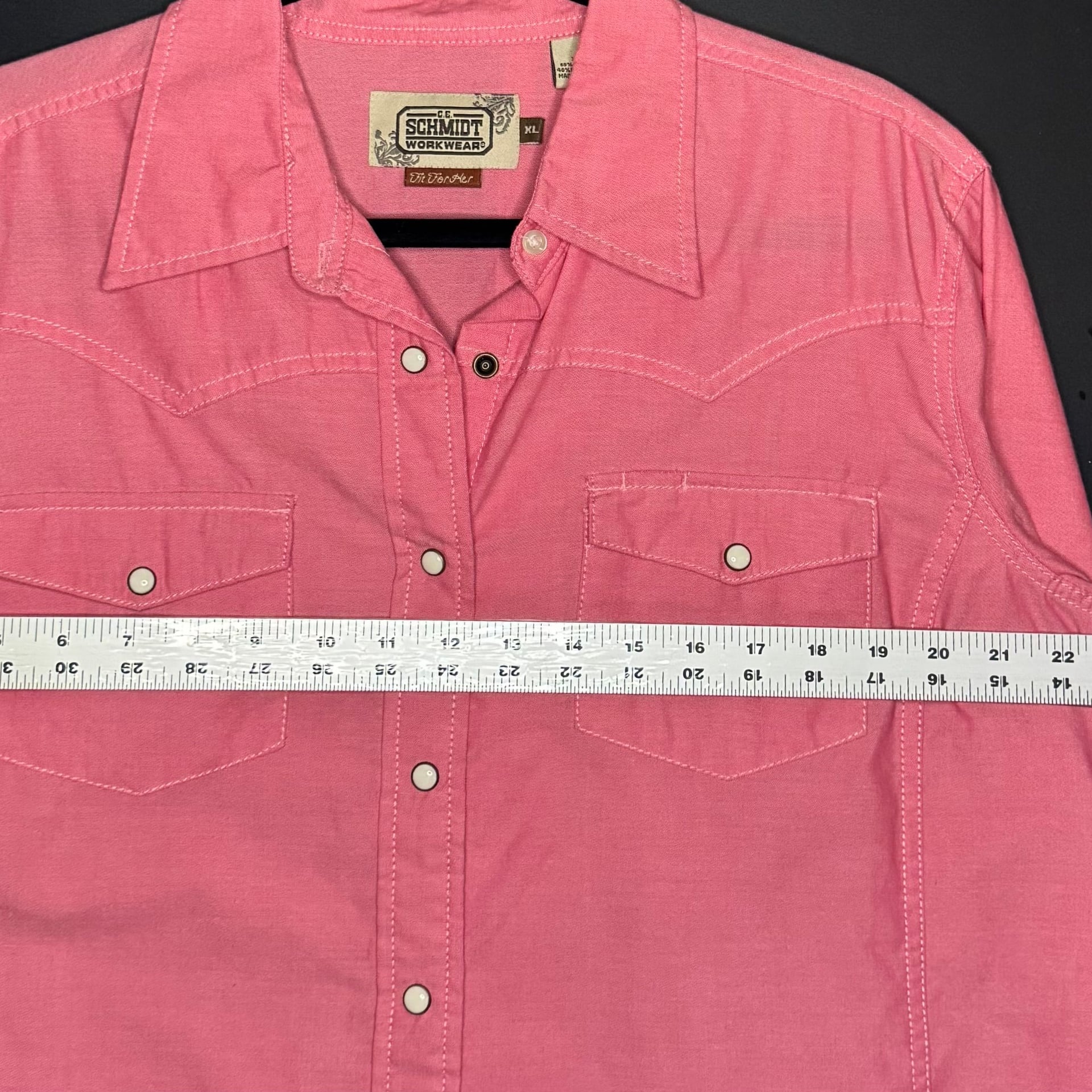 CE Schmidt Workwear Women Button Snap Western Shirt Size Medium Pink M113 -19 4