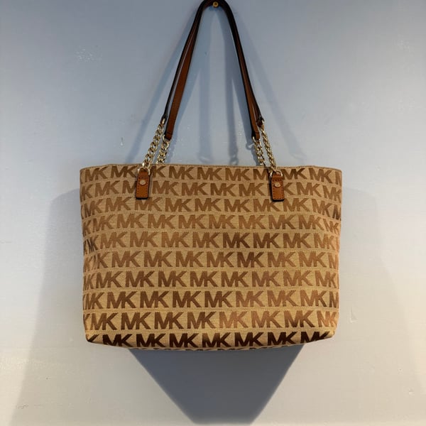 Michael Kors MK Logo Tote Bag Brown/Beige