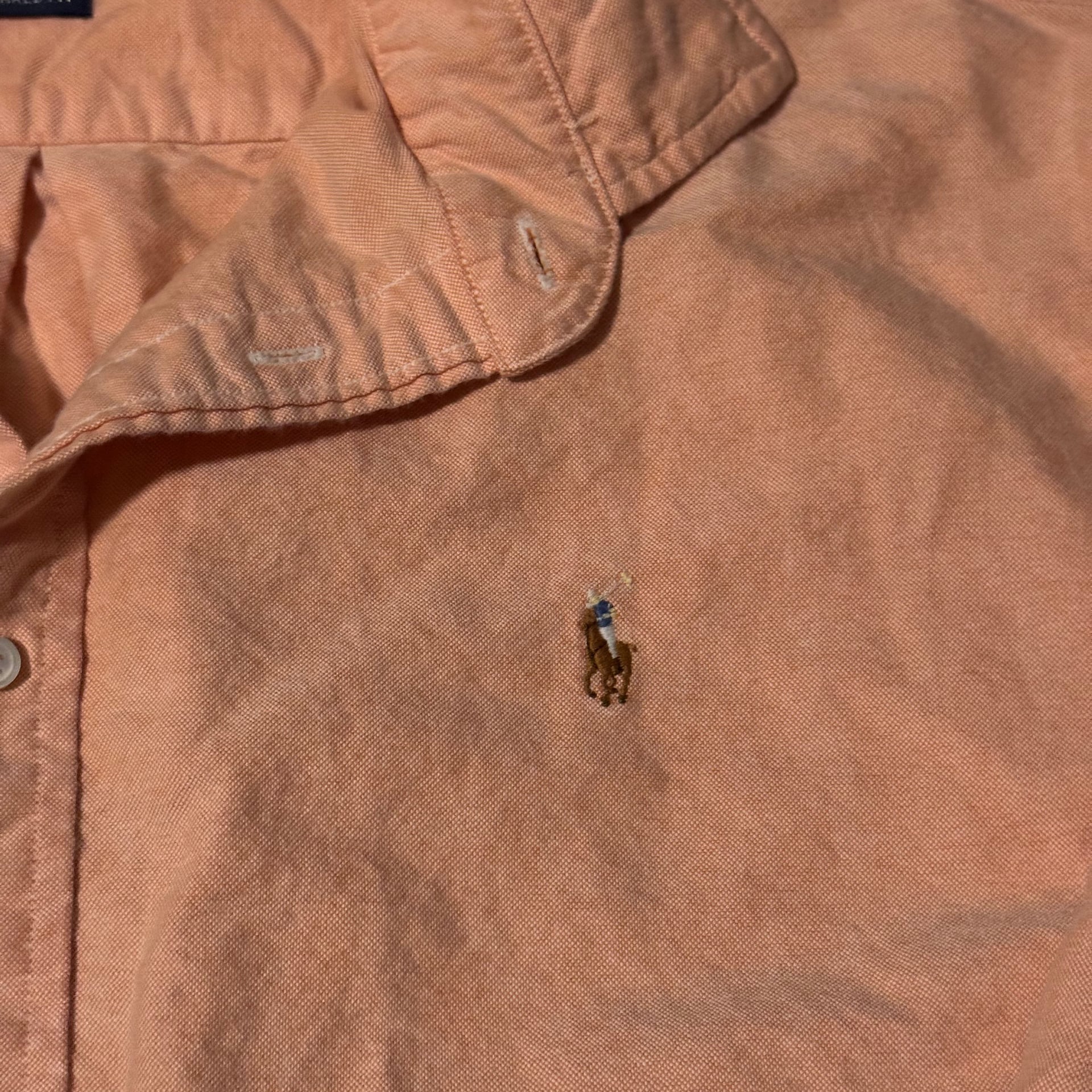Ralph Lauren Polo Men's Peach Button Down Long Sleeve Shirt 3