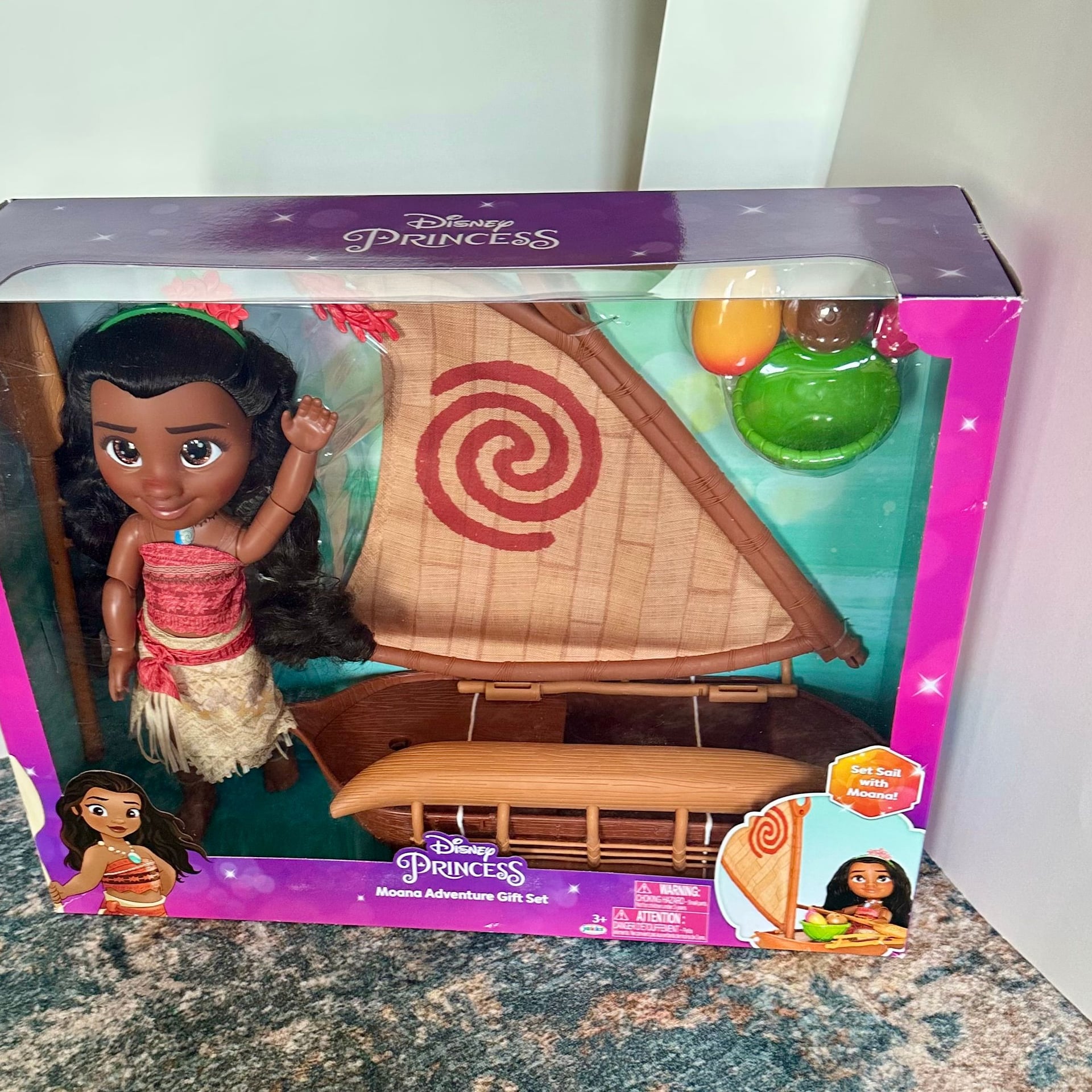 Disney Princess Moana Doll Articulated Toddler Doll With Voyager Canoe 1
