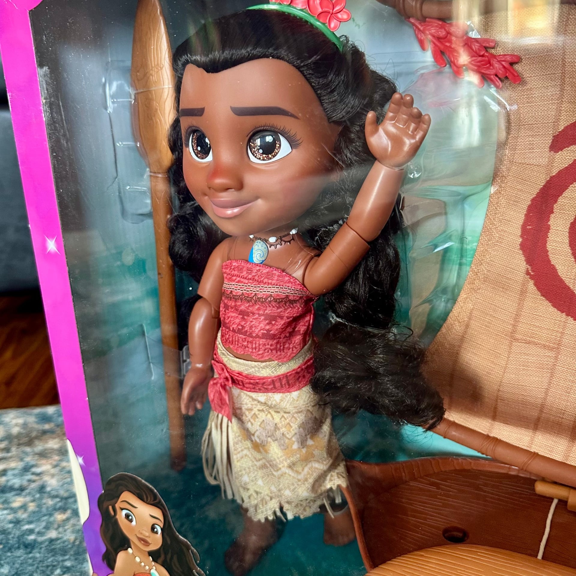 Disney Princess Moana Doll Articulated Toddler Doll With Voyager Canoe 4