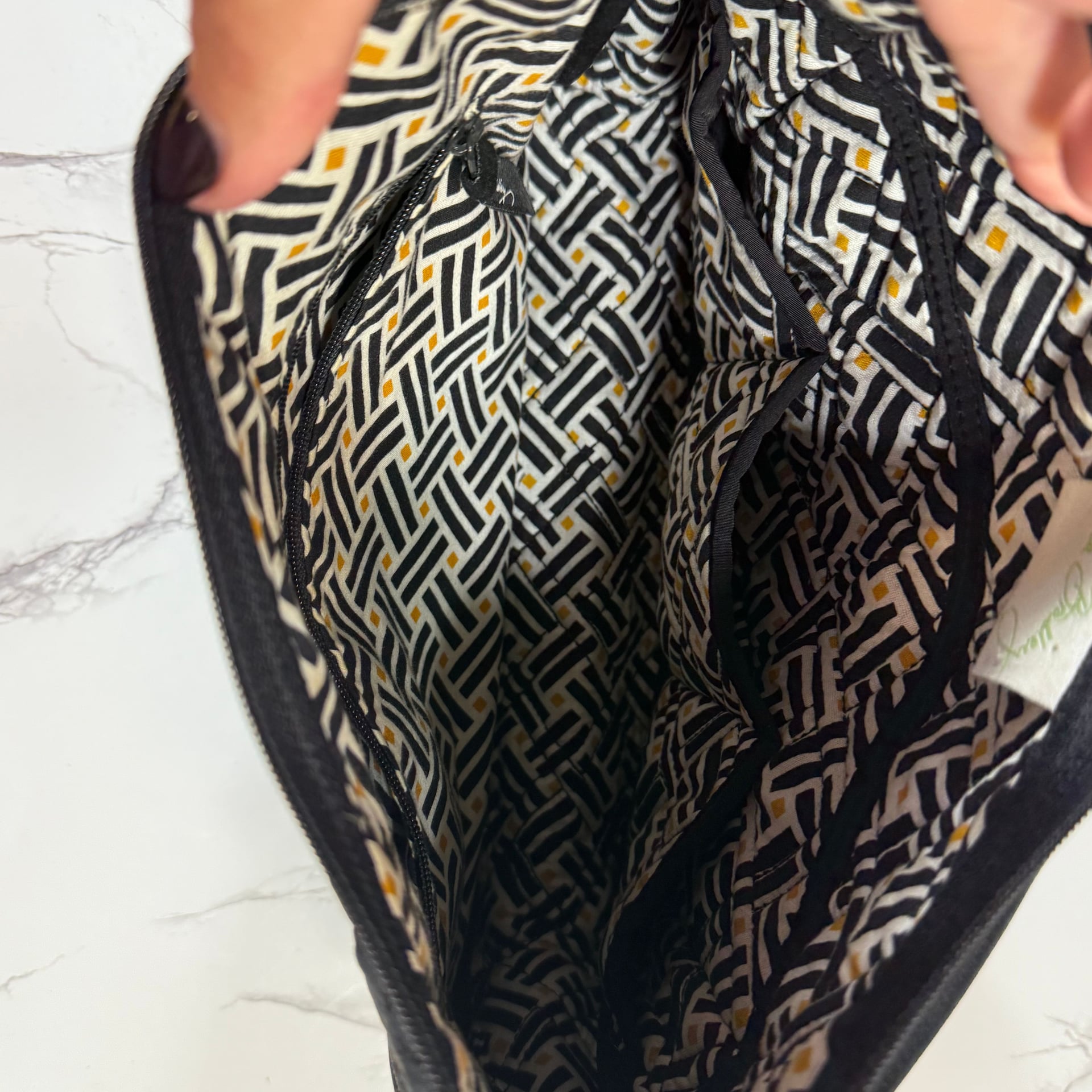 Vera Bradley Black Quilted Crossbody Shoulder Bag 7